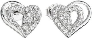 Evolution Group Orecchini in Argento con Cuore Bianco Zircone 11115.1 — Orecchini