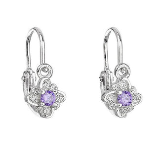 Evolution Group Orecchini Per Bambini In Argento Con Zirconi Viola 11175.3 — Orecchini