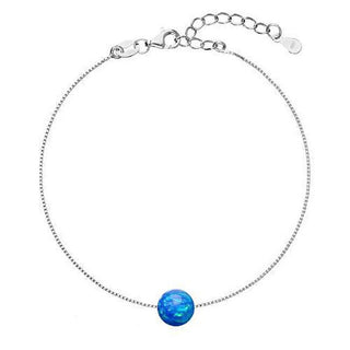 Evolution Group Bezauberndes Armband mit blauem synthetischem Opal 13019.3 Blau 