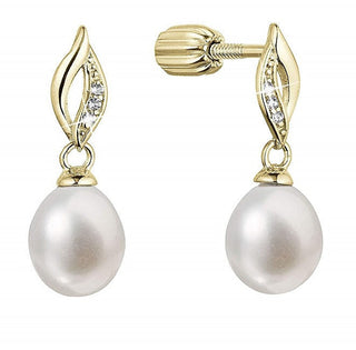 Evolution Group Orecchini Placcati Oro con Perla di Fiume 21104.1B — Orecchini