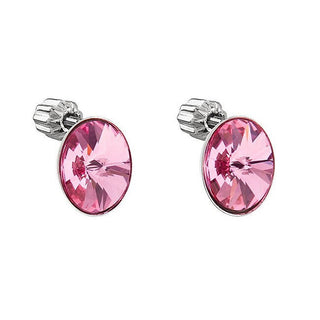 Evolution Group 31274.3 Rosa — Orecchini a Bottone con Cristalli Swarovski