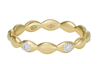 Fossil Pierścionek Platerowany Złotem Evil Eye Jfs00615710 53 mm — Pierścionek