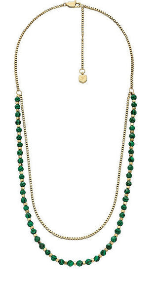 Fossil Collana Malachite Oro All Stacked Up Ja7246710 — Collana