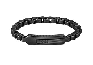 Hugo Boss Bracciale Nero Orlado 1580358 Lunghezza 17,5 cm — Bracciale