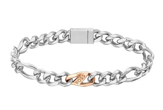 Hugo Boss Bracelet bicolore en acier pour homme Rian 1580613 - Longueur : 19 Cm 
