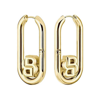 Hugo Boss Elegantes pendientes chapados en oro Double B 1580629 