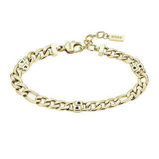 Hugo Boss Elegante Pulsera Chapada en Oro Double B 1580635 