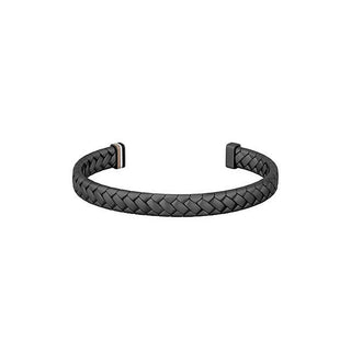 Hugo Boss Pulsera negra maciza para hombre 1580673 