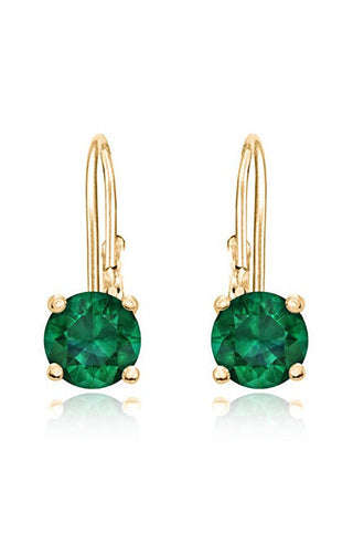 Jvd Delicate Gold-Plated Earrings With Green Zircons Svle0620Xh2Gz00 - Size: 1.3 X 0.5 Cm 