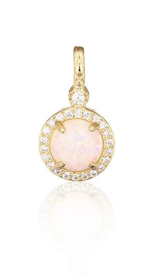 Jvd Beautiful Gold-Plated Pendant With Synthetic Opal Svlp0412Sh2Og00 