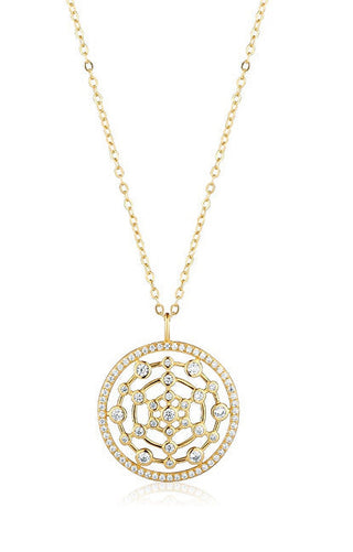 Jvd Collana Placcata Oro Con Zirconi Cobweb SVLN0572Xk5Go45 — Collana