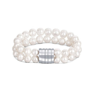 Jwl luxury pearls Bracciale Doppia Fila Perle Bianche Autentiche JL0598 — Bracciale