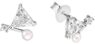 Jwl Luxury Pearls Verfijnde Oorbellen Parel Kristallen — Oorbellen