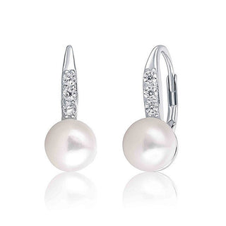 Jwl Luxury Pearls Orecchini Argento Perla Zirconi — Orecchini