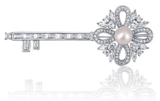 Jwl luxury pearls Bellissima Spilla Con Perla 2 In 1 A Forma Di Chiave Jl0663 — Spilla