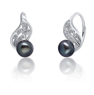 Jwl luxury pearls Orecchini Di Lusso In Argento Con Vera Perla Nera Jl0674 — Orecchini