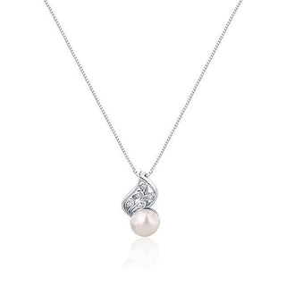 Jwl Luxury Pearls Halskjede Med Ekte Perle Og Zirkoner JL0749 — Halskjede