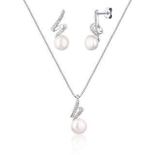 Jwl Luxury Pearls Sett med ekte perler og zirkoner JL0746 — Smykkesett