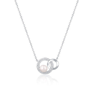 Jwl Luxury Pearls Motet Halskjede Med Ekte Perle Og Zirkoner JL0751 — Halskjede