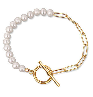 Jwl luksusperler Trendy Armbånd Belagt med Gull med Elvperler Jl0789 — Armbånd