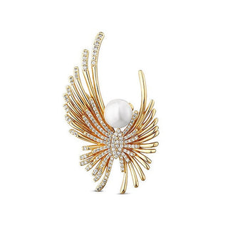 Jwl luxury pearls Spilla Angelo Placcata Oro Perla Cristalli JL0822 — Spilla