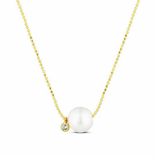 Jwl Luxury Pearls Collana Delicata Perla Bianca Zirconi — Collana