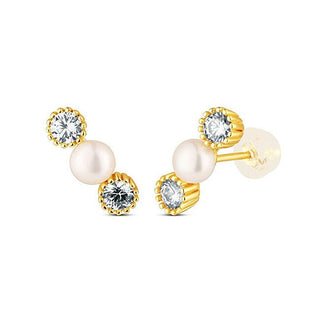 Jwl Luxury Pearls Orecchini Oro Perle Zirconi — Orecchini