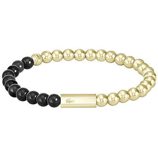Lacoste Bracciale Con Perline In Acciaio Placcato Oro Orbe 2040247 — Bracciale
