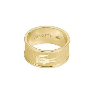 Lacoste Anello Placcato Oro Uomo Backhand 2040486 62 Mm — Anello