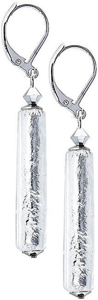 Lampglas Orecchini Queen Crystal Con Argento Puro Perla EPR3 — Orecchini