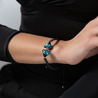 Lampglas Braccialetto Triangolo Doppia Onda Marina Argento Sterling — Armbånd