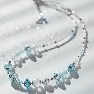 Lampglas Ice Ice Baby Ner5 — Collana in Argento Sterling con Perle
