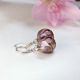 Lampglas Orecchini Avventurina Perle Lavender Charm ECQ13/CHI — Orecchini
