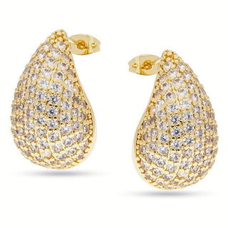 Liu Jo Orecchini Placcati Oro Zirconi Tear Drop Essential Lj2719 — Orecchini