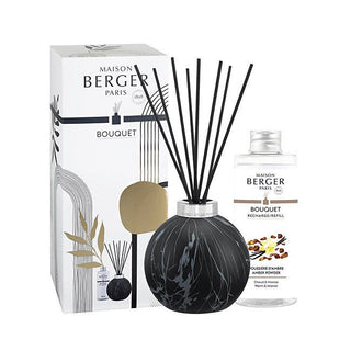 Maison Berger Paris Set Regalo Diffusore Di Aromi Marbrure Black + Ricarica Amber Powder 180 ml — Set Diffusore