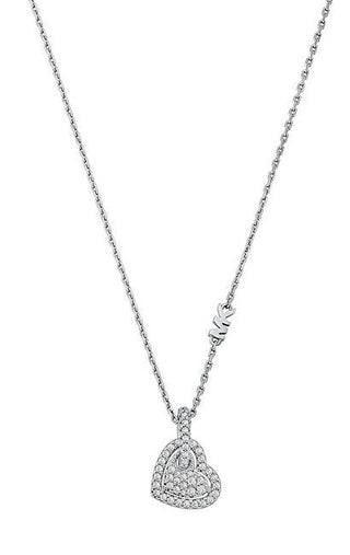 Michael Kors Серебряное ожерелье в форме сердца с цирконами Mkc1747cz040 — Ожерелье