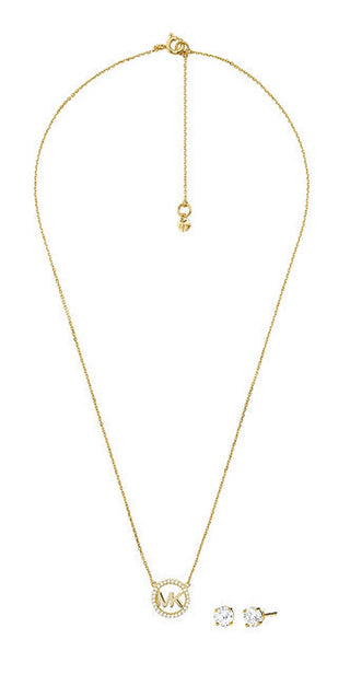 Michael Kors Parure de bijoux en argent plaqué or Mkc1260An710 (Collier, boucles d'oreilles) 