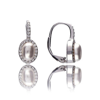 Moiss Pendientes a juego de plata con perlas y circonitas E0002226 