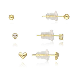 Moiss Romantisches Set vergoldeter Ohrringe E0004641 (3 Paar Ohrringe) 