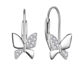 Moiss Preciosos Pendientes de Plata Mariposas con Circonitas Transparentes E0000330 
