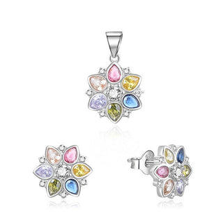Moiss Set Gioielli Argento Multicolore Con Strass S0000260 — Set gioielli