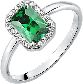 Morellato Funkelnder Silberring mit Stein Verde Tesori Saiw76 - Umfang: 52 Mm 