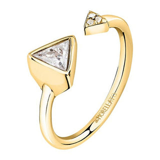 Morellato Elegante Open Ring Gold Plated Trilliant Sawy07 - Size: 58 Mm 