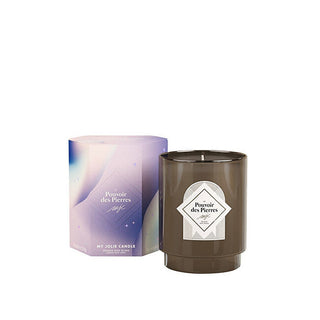My Jolie Candle شمعة معطرة 50H سوار مع أميثيست Le Pouvoir De Pierress Blue Flower — شمعة معطرة
