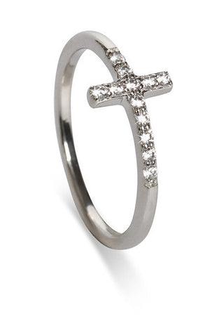 Oliver Weber Anello Con Croce Argento Decent Sanctuary 63342 Circuito 54 mm — Anello