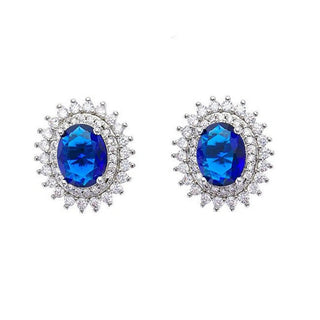 Oliver Weber Orecchini Ovali Cristalli Blu Dusk 23202 — Orecchini