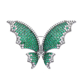 Oliver Weber Spilla Cristalli Verdi Butterfly Chara 58055 — Spilla