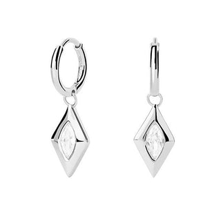 Pdpaola Passende Silberohrringe mit Zirkonia Kate Drop Essentials Ar02-909-U 
