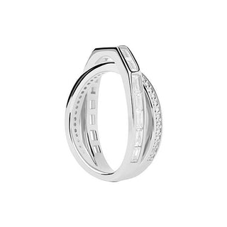 Pdpaola Кольцо Olivia Essentials An02-A10 Сияющее Серебро Цирконы Циркуль 50 Mm — Кольцо