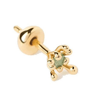 Pdpaola Single Earring Gold Plated Green Fleur Colors Pg01-320-U 